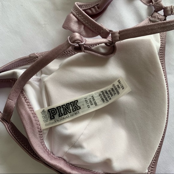 PINK VS Shine Flutter Strap Triangle Bikini Top - Picture 7 of 7